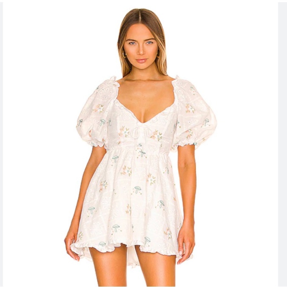 For love and lemons mushroom dress with puff sleeves